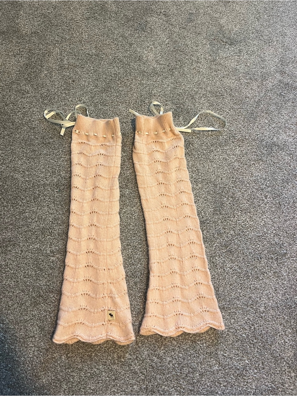 Abercrombie & Fitch Vintage Y2K  Knit Legwarmers with Ribbon
